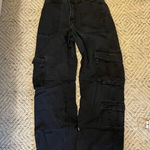 Hollister Black Straight-Leg Cargo Pants